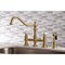 Kingston Brass KS3277PXBS Restoration 8" Bridge Kitchen Faucet W/Sprayer, Brass KS3277PXBS - alternate 2